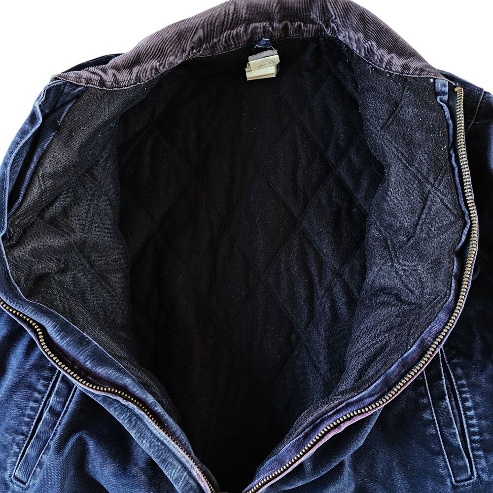 Carhartt Jacket Santa Fe J14MDT Midnight Blue Size XL Distressed Vintage Fade - Picture 10 of 16